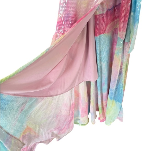 Hutch Alden Rainbow Sequin Maxi Wrap Dress - Picture 7 of 12